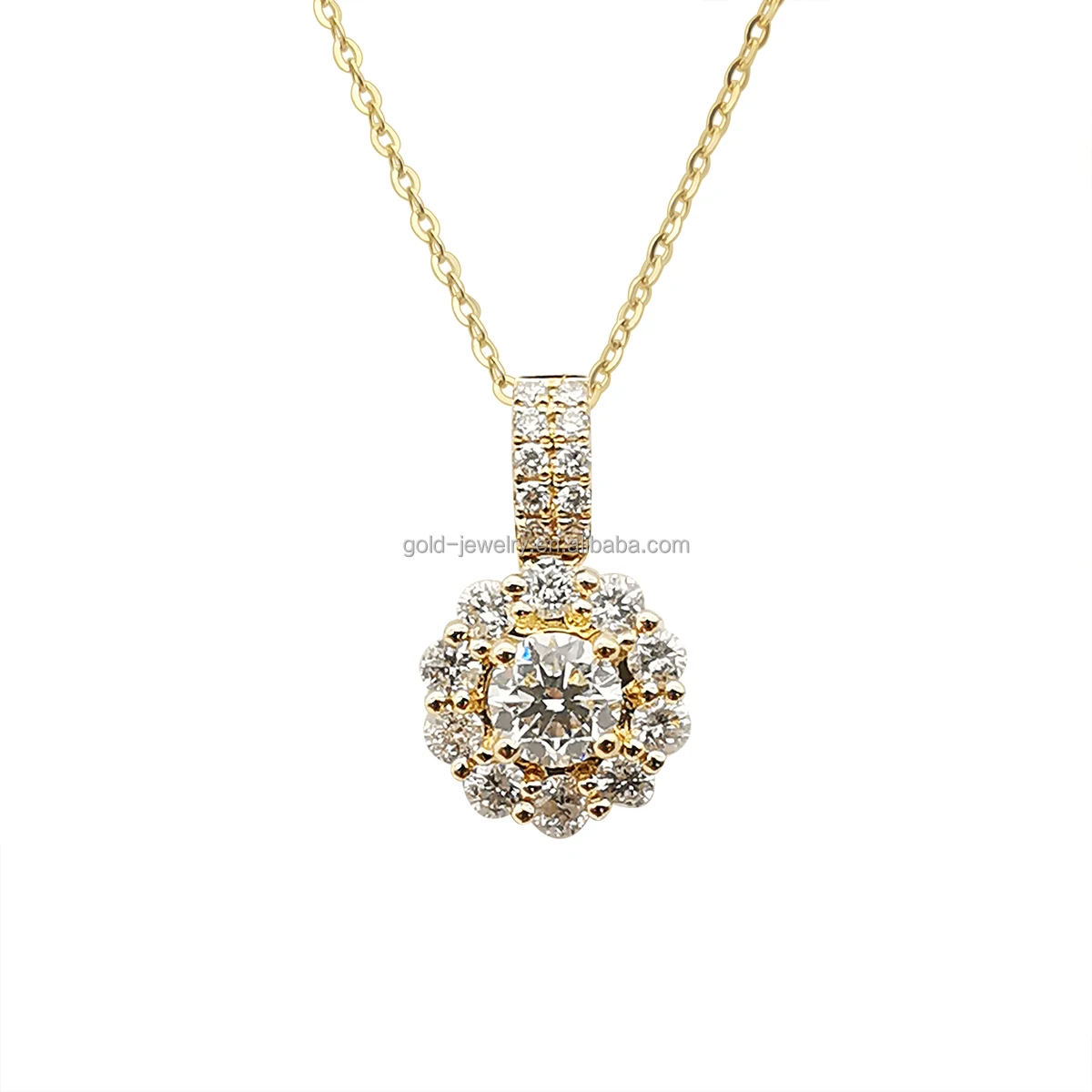 Pedant Necklace 18k Real Gold Real Diamond Necklaces Wedding Engagement