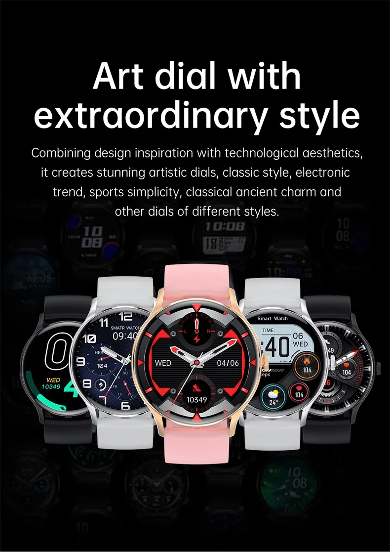 New Fashion Women HK33 Smart Watch for Lady 1.28" HD Round Display Health Monitor BT Call NFC Sport Reloj Smartwatch (10).jpg