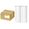 Sublimation brillante blanche 20oz + paille en plastique