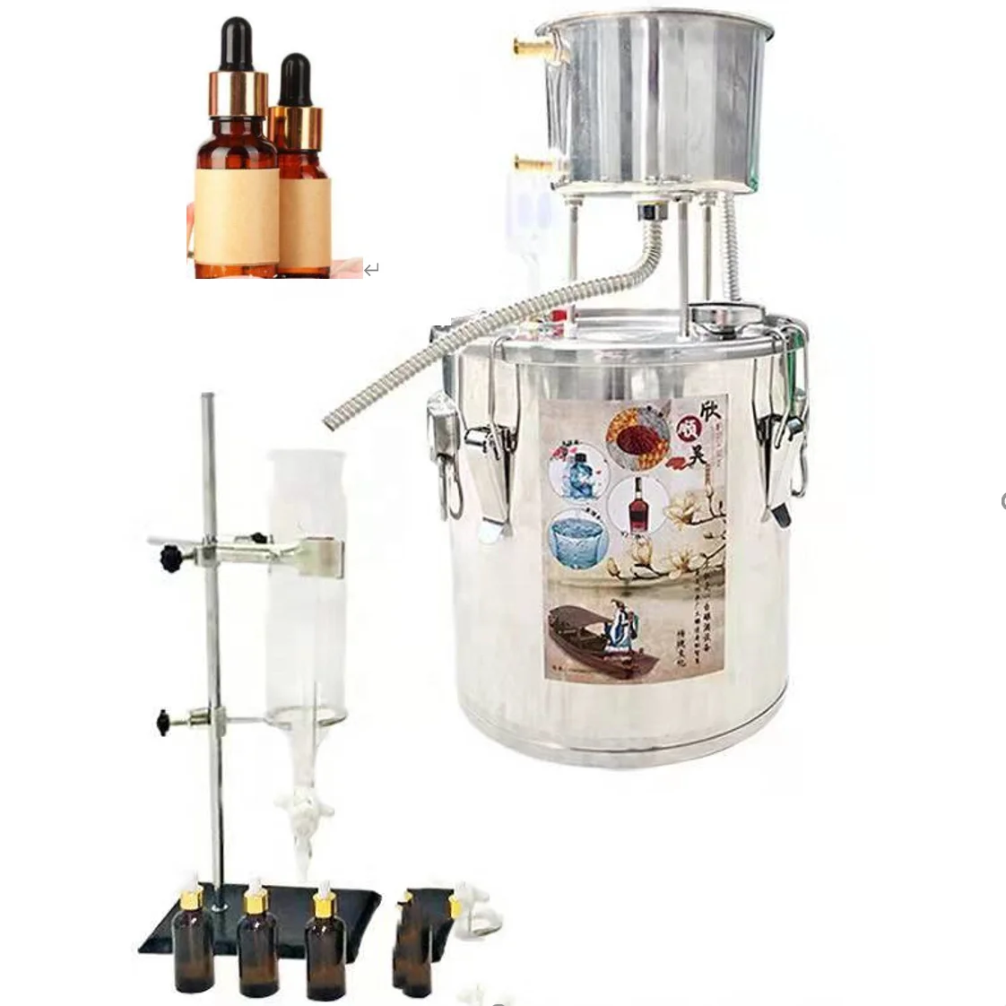 Easy Use Home Alcohol Distiller/ Stainless Steel Essential Oil Making Machine / Essential Oil Steam Distiller