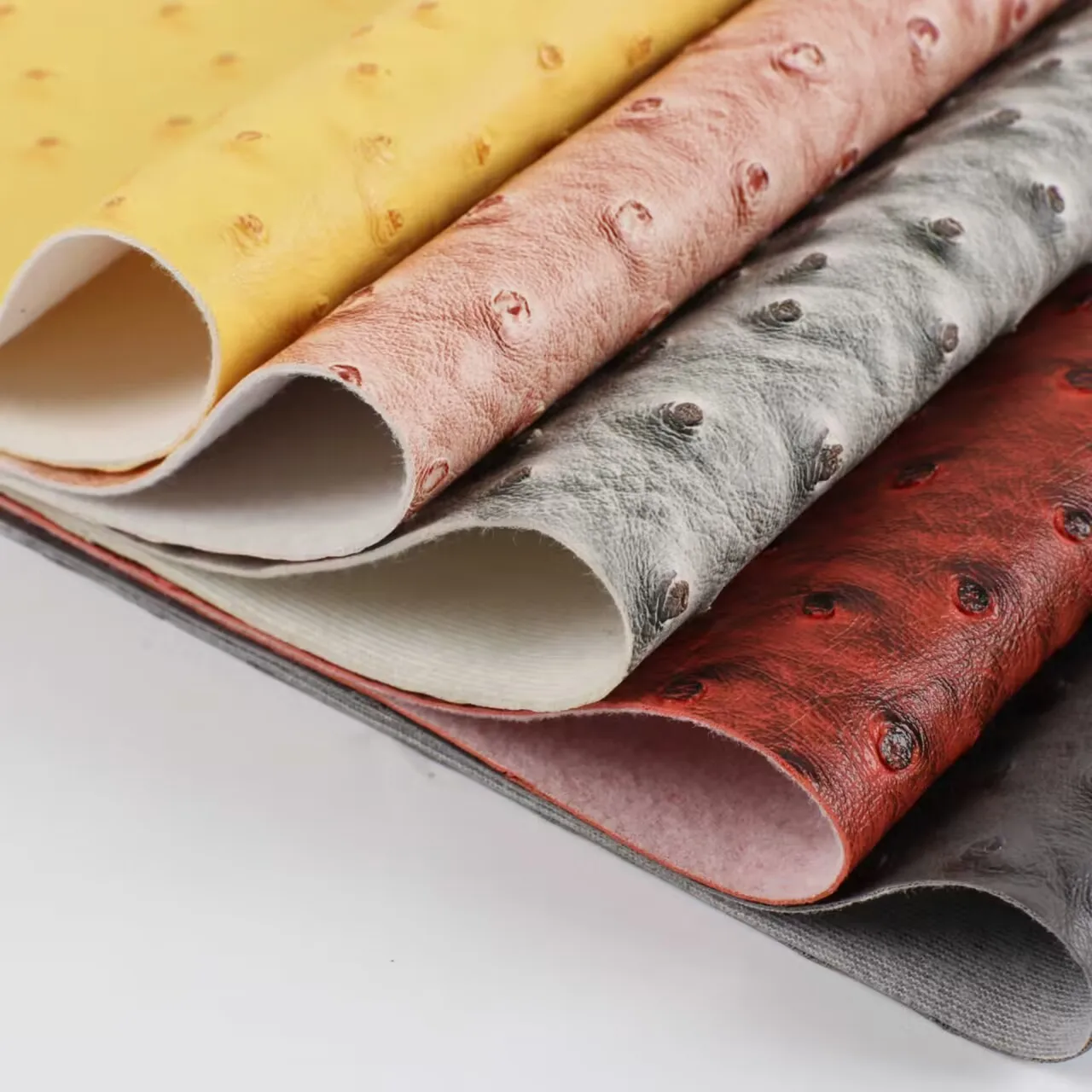 Ostrichskin Pattern Animal Prints Pvc Abrasionresistant Leather Row