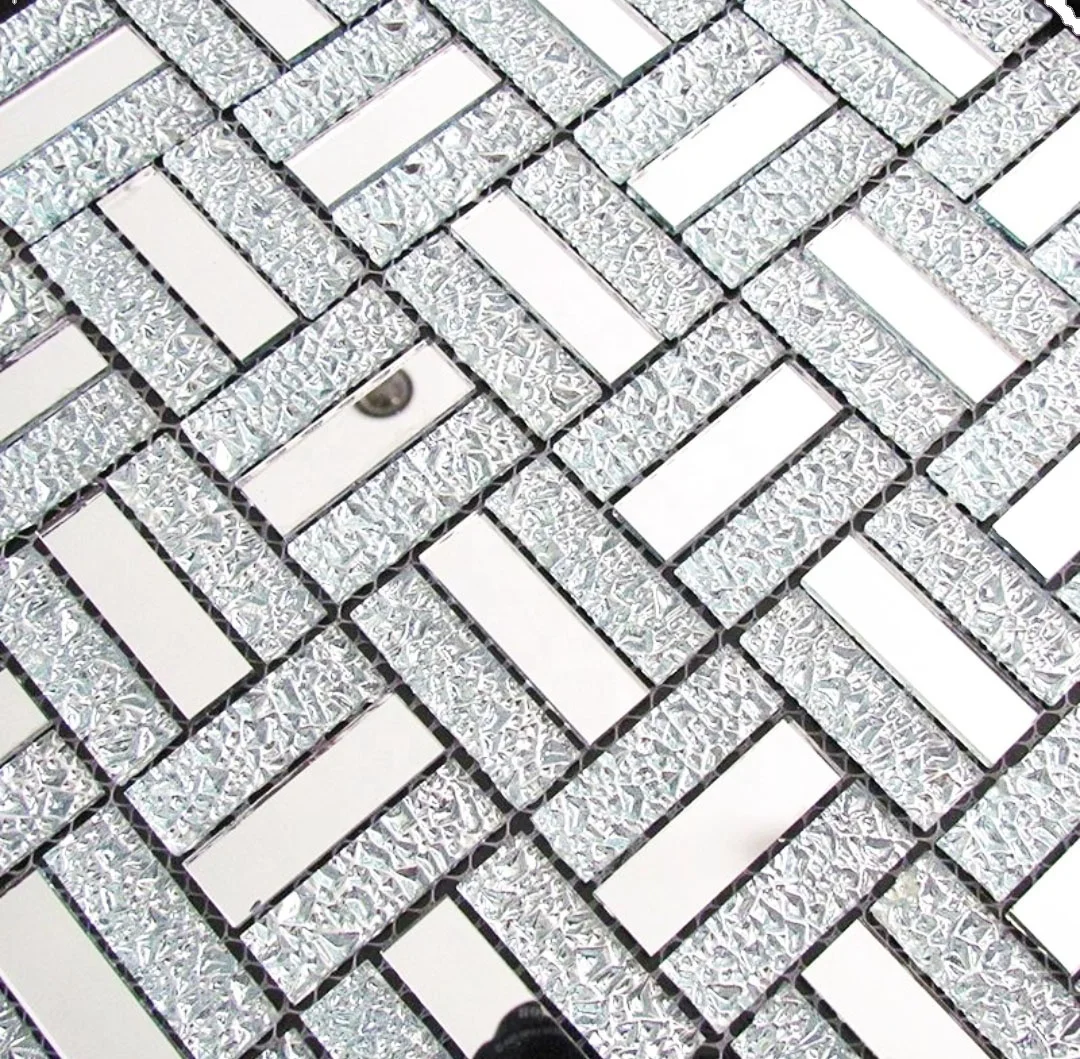 Popular Art Deco Design Decorative Glass Mosaic Mirror Square Shape Easy Installation