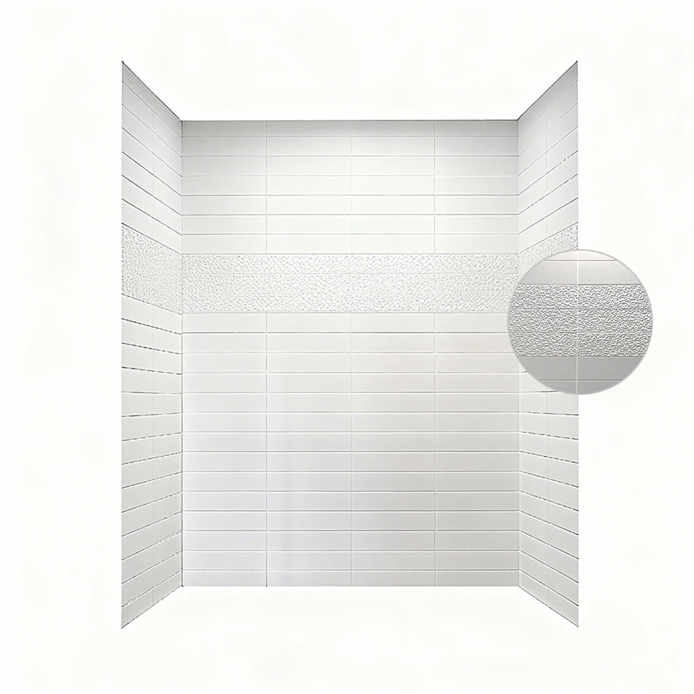 Modern Hotel Bathroom Panels Waterproof Mold-resistant Cultured Marble Shower Surround Shower Base and Walls Shower Wall Panels