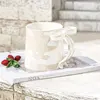 Pearl-effect bow-mug-white