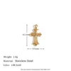 Vintage european style striped cross pendant - gold
