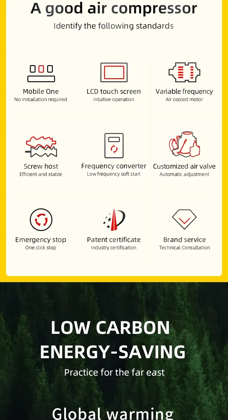 High Quality Custom All in One Screw Air Compressor the Industrial Air Compressors with Different Power Options