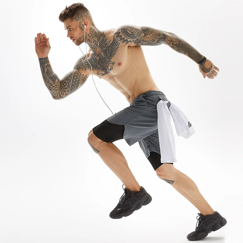 Wholesale Men's Summer Workout Classic Fit Drawstring Pockets Elastic Waist Casual Shorts341_voghion.com