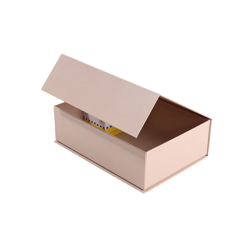 Custom Luxury Magnetic Flip Paper Box Sponge Lining for Gift Packaging Rigid Book Shape Packaging for Shoes Clothing