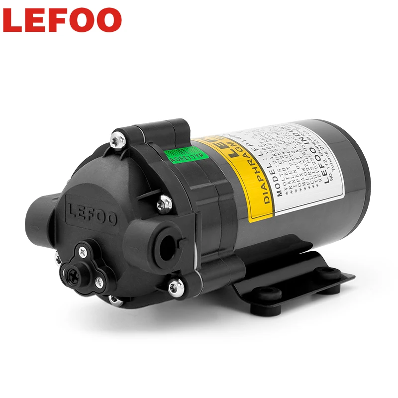 LEFOO Low Noise 75GPD 10bar RO Water Pump 24V DC Motor Diaphragm Booster Pump for Clean Drinking Water Purifier