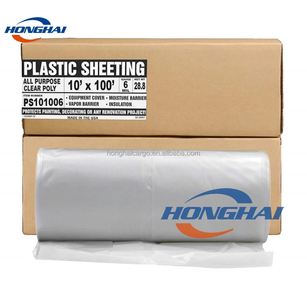 Plastic Sheeting Heavy Duty Gauge Clear Vapor And Moisture Barrier 