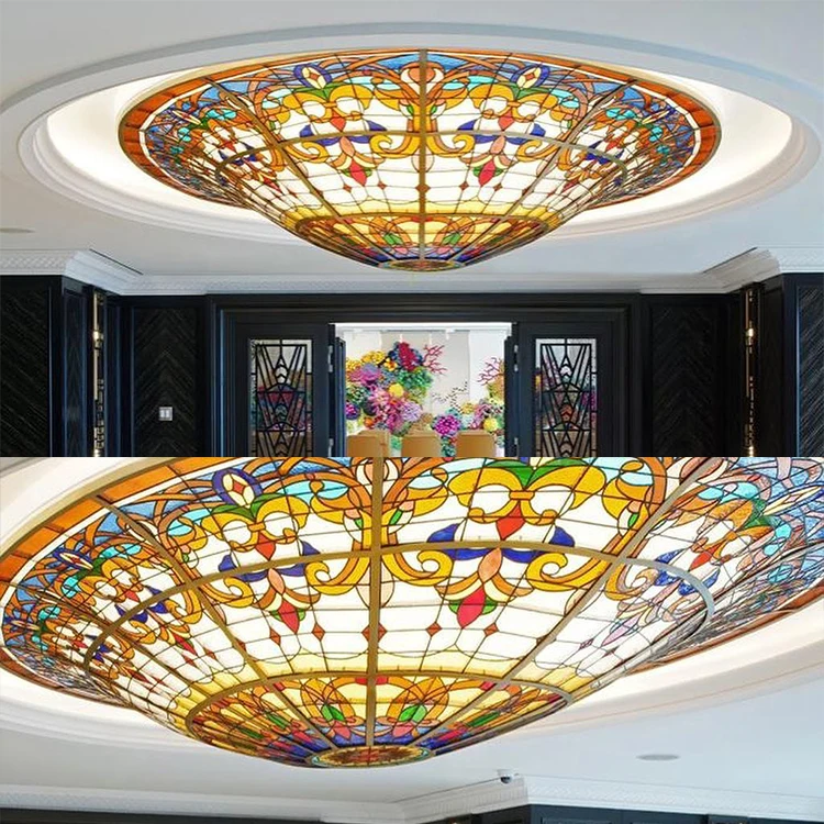 Alibaba Inverted Stained Glass Dome Skylight Custom Patterns And