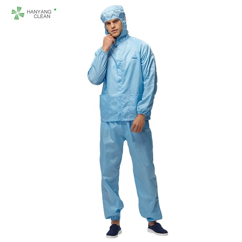
Dust proof blue color esd work clothes for poultry food processing industry 