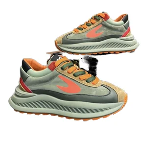 2026 Men's Casual Running Sneakers Anti-Slippery Breathable PU Upper Chunky Shoes with Comfort Walking Style