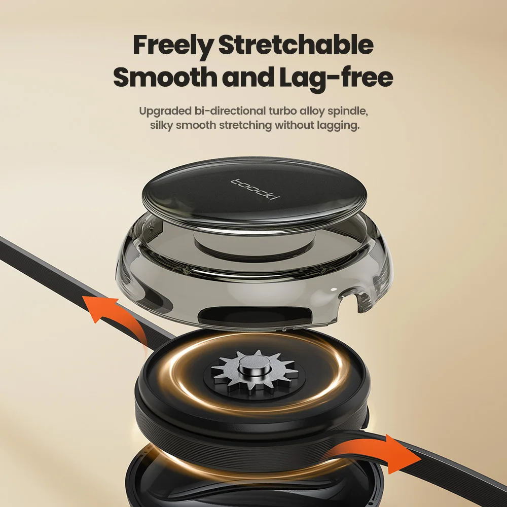 Toocki NEW Adjustable Length Fast Charging Cable 100W 1.2M 2 in 1 Retractable USB Charging Cable for Type C Port