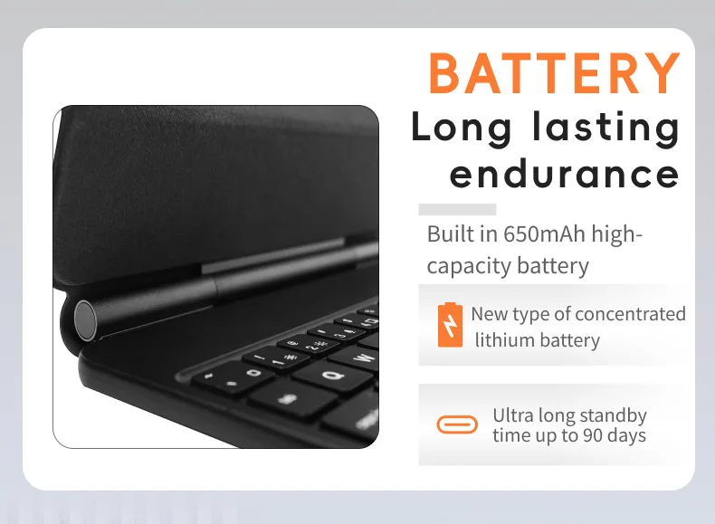 5th gen magnetic floating keyboard for bluetooth touch pad 11 inch laudtec-9