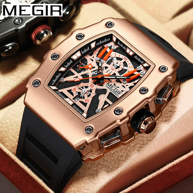 MEGIR Orologio da uomo Cronografo da polso al quarzo con