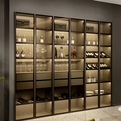 Display Cabinet Glass Bar Cabinet For Home Luxury Living Room Wine