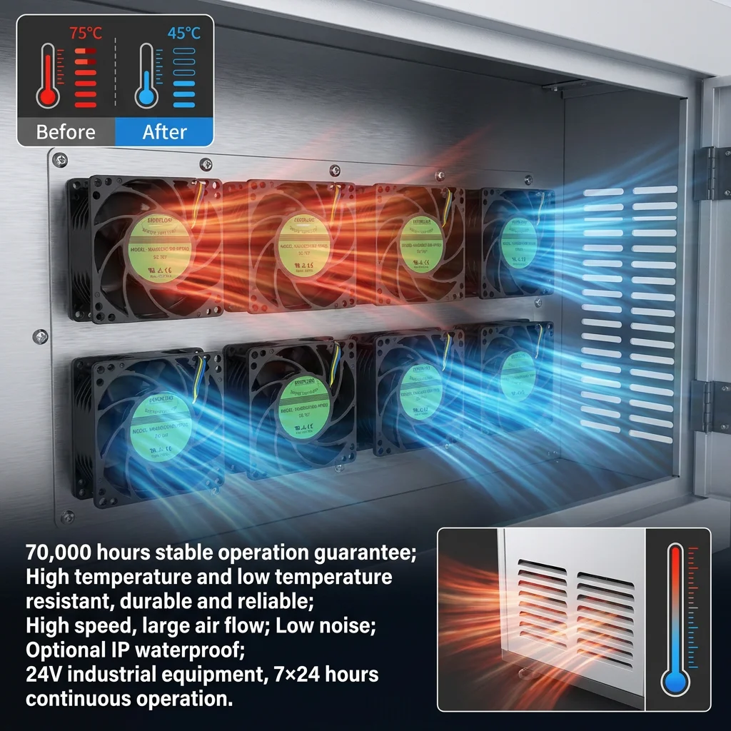 Electric Axial Cooling Fan, 8038, 48V, PBT - detail 8