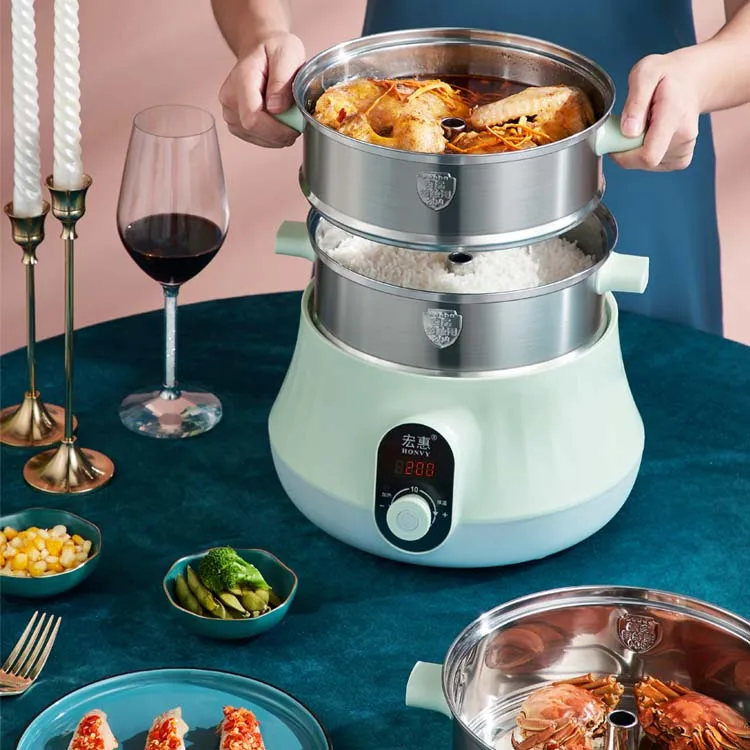 Large Capacity Speedy Automatic Couscous Electric 304 Stainless Steel Food Steamer with Keep Warm Function Rice Steamer Machine