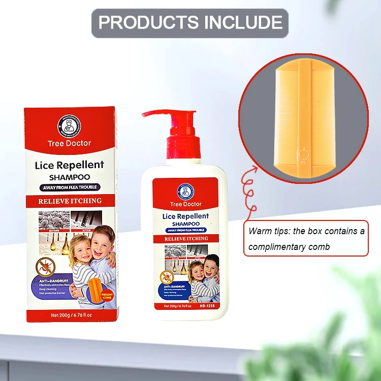 New Arrival 200mL Cleanse Scalp Relieve Itching Head Lice Treatment Shampoo Kills Lice and Louse Eggs Hair Shampoo With a Comb