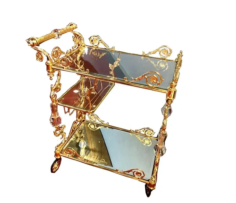 Bomacy Beauty Salon Furniture Royal Gold Special Design Working Salon Rolling Trolley