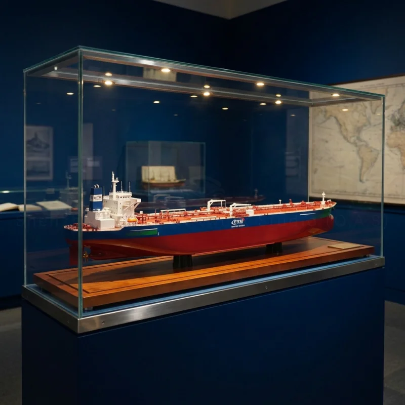 【LAC】106cm Customized Plastic Oil Ship Model O.A.S Handcrafted Cargo Vessel Premium Business Gift Exhibition Office Display