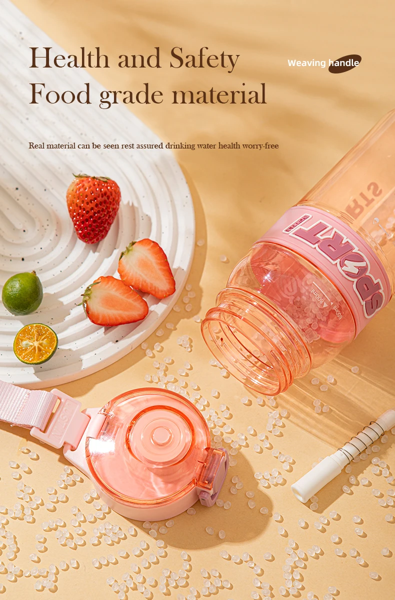 Large Capacity BPA-Free Plastic Water Cup Portable Glass Sports Space Gym Travel Student Use Featuring New Logo Camping Adults