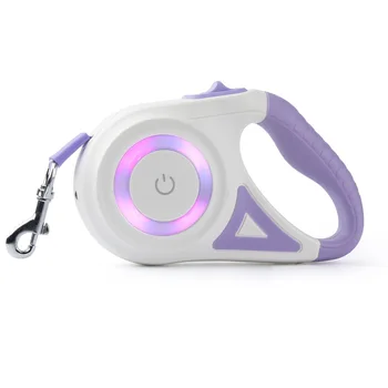 Hot sell led light portable recycled pet dog leash retractable auto dog leash high quality delicate appearance dog rope leash