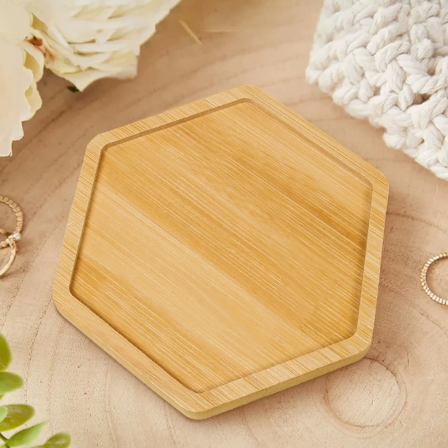 Home Kitchen Party Use Modern Set Cozy Wooden Table Pads with Sublimation Heart Shape Square Round Patterns Bamboo Coaster