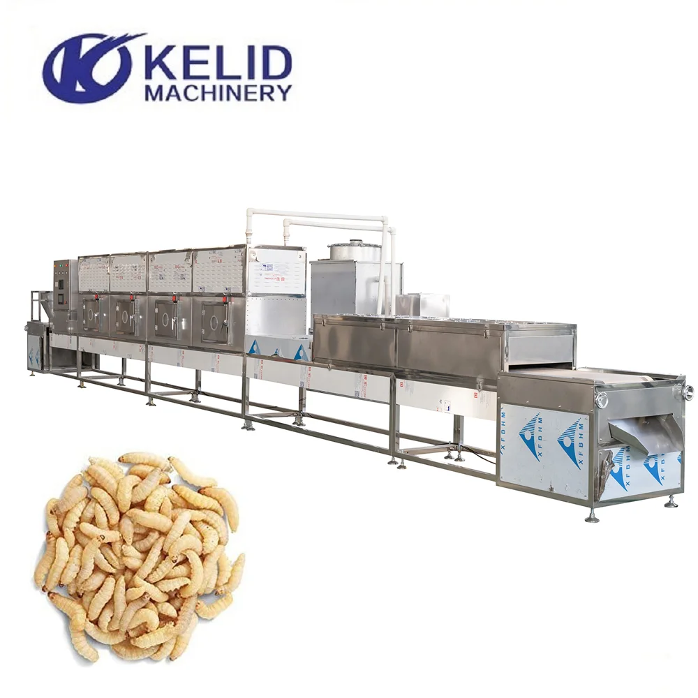 Tunnel Type Microwave Insect BSFL Mealworm Drying Machine Microwave Oven