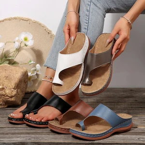 New Wholesale Big Size Women Slides Summer New Cross-Border Plus Size Beach Sandals Lightweight Roman Slip-On Slippers