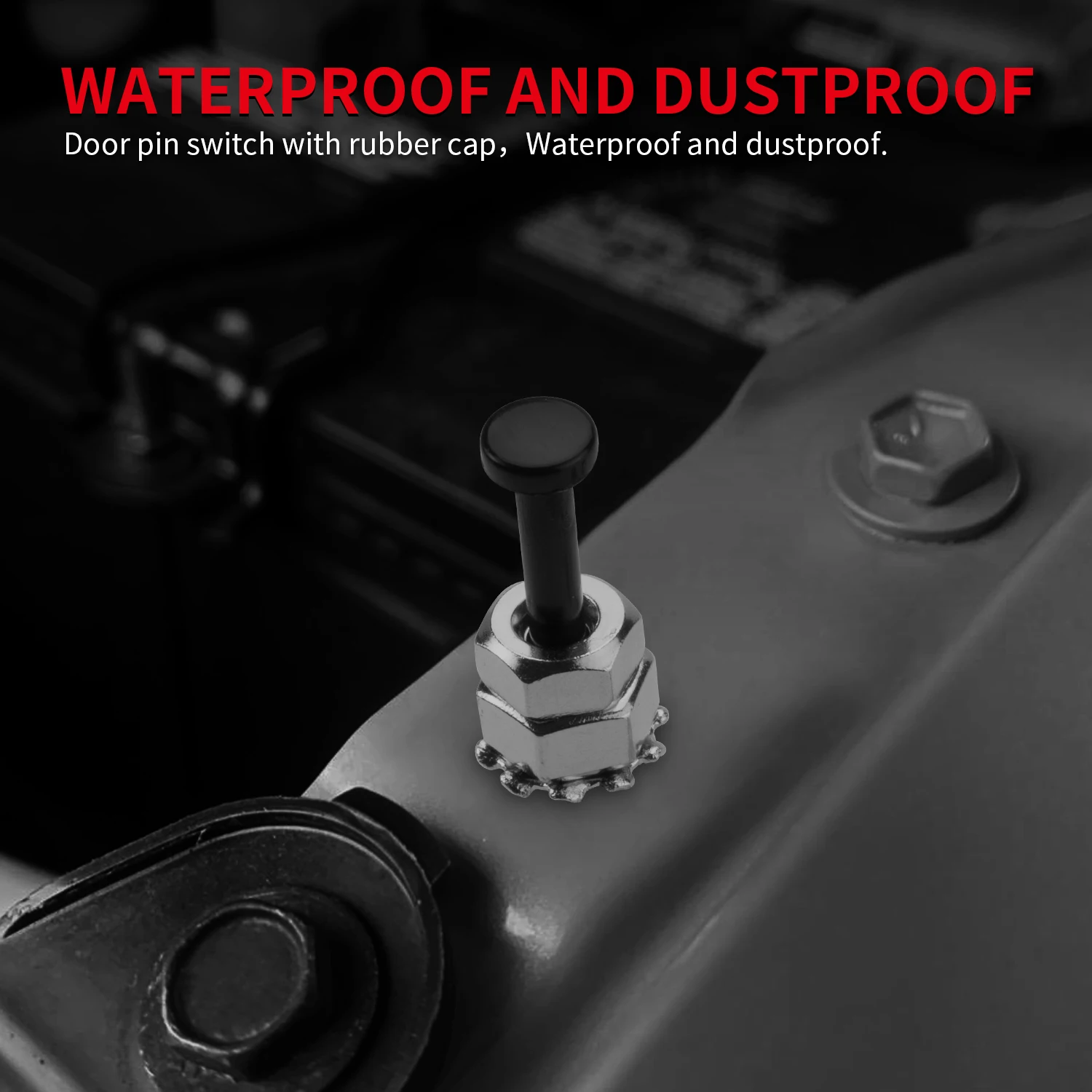 Daiertek PIN-7 20A 12VDC 8MM on OFF Momentary Auto Car Trunk Bonnet Alarm Security Hood Door Switch With Black Mental Body