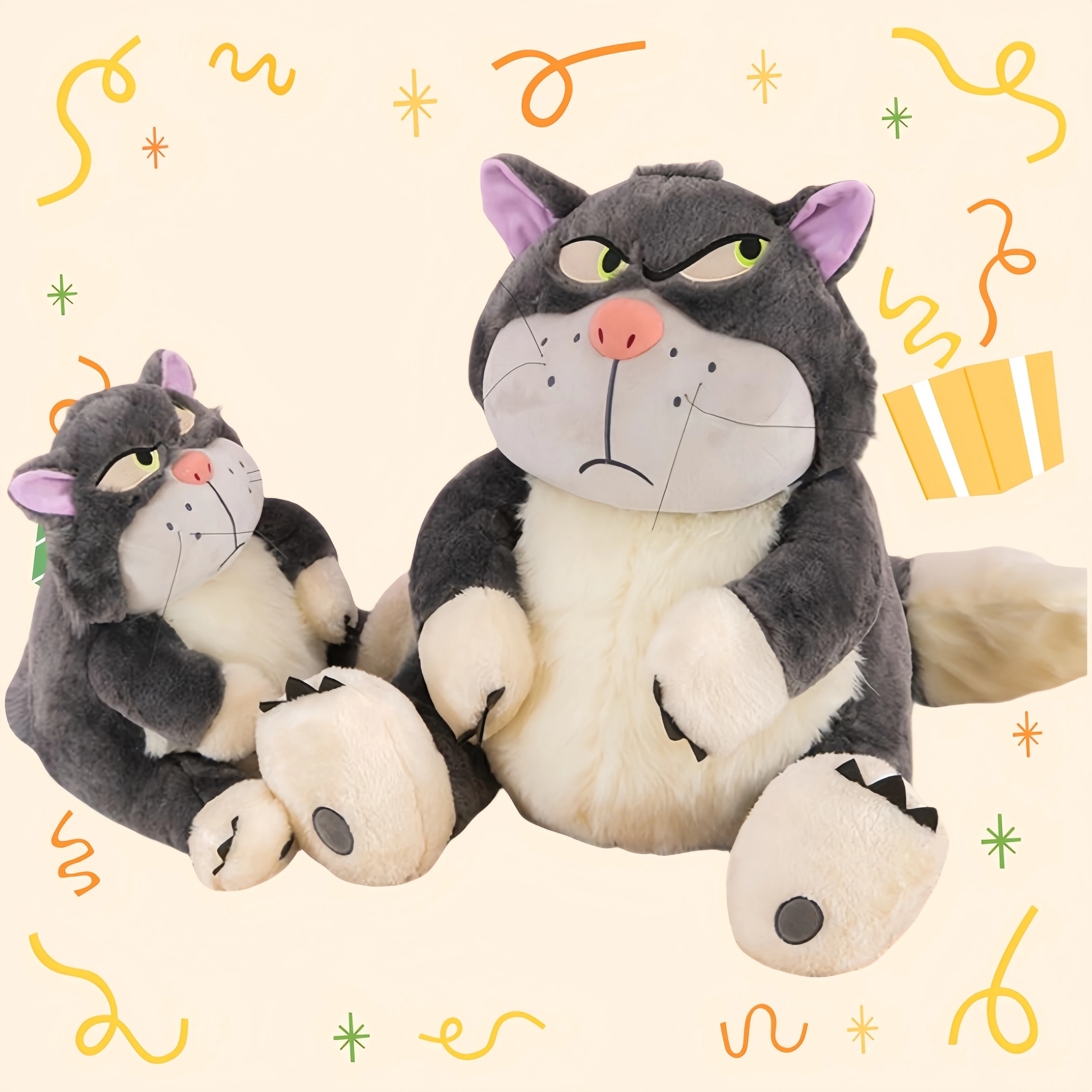 Grumpy Kitten Plush Toys Soft, Stuffed Fun for Kids