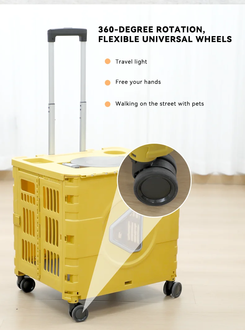 New Outdoor Camping Trolley Collapsible Cart Pet Out Carrying Cart High Quality Cart pp Material Cart manufacture