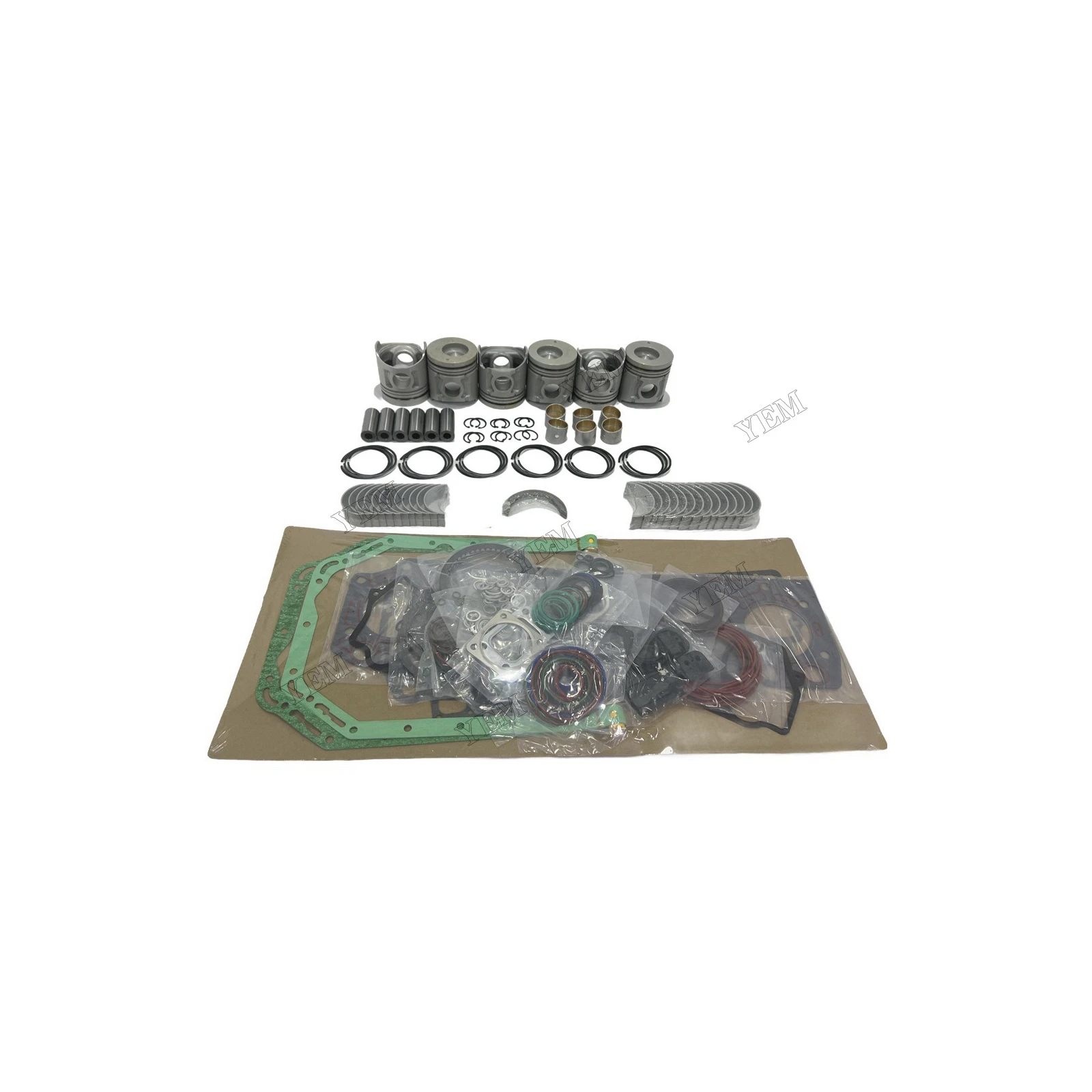 Overhaul Rebuild Kit With Piston Rings Head Gasket Set Bearings for Mitsubishi 6D34 Aftermarket Engine Parts