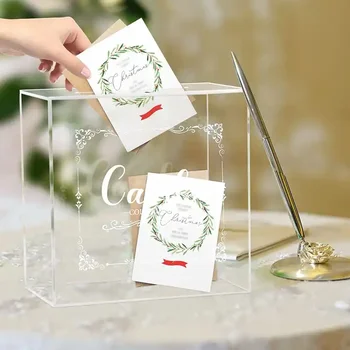 Clear Gift Card Boxes wishing well box acrylic wedding card box