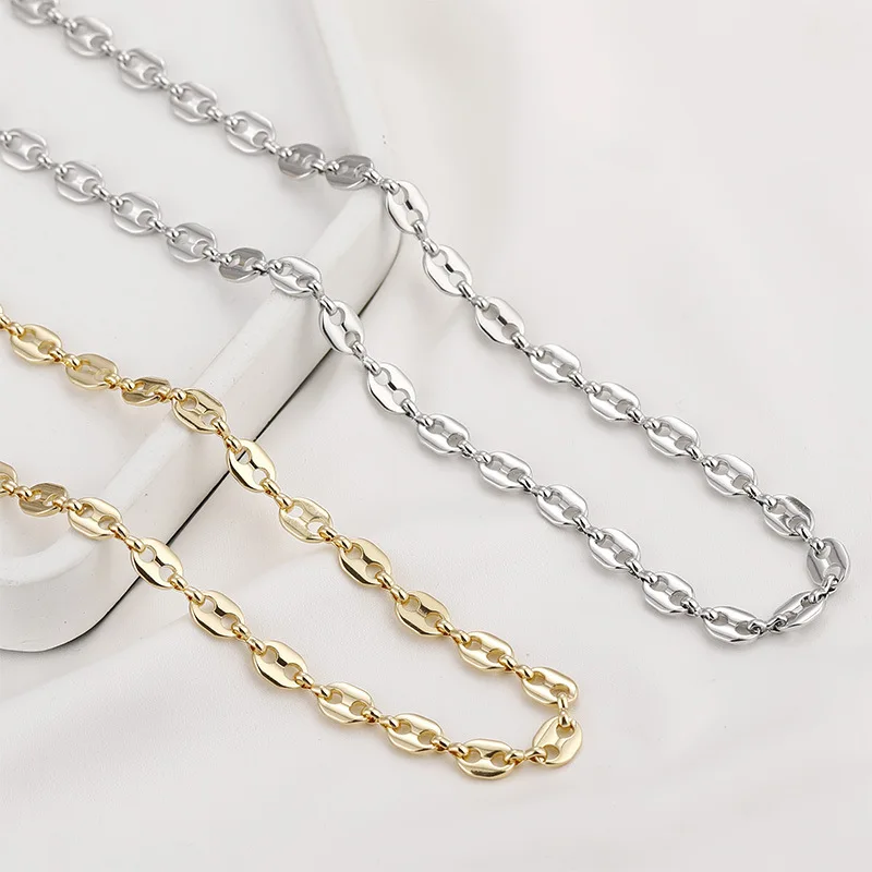 Non Tarnish Cuban Link Nose Chain 14k 