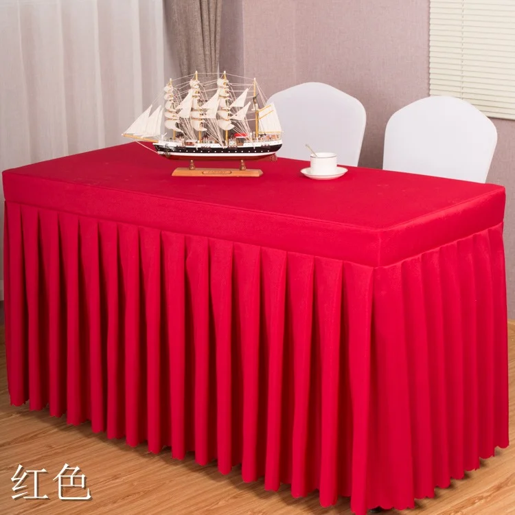 Custom Modern Simplicity Rectangle Designs Long Table Skirting for Wedding
