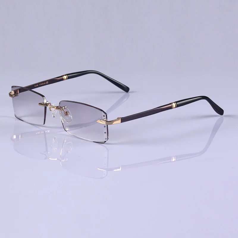 Luxury Men Women Rimless Diamond Cutting Photochromic Reading Glasses Color Changing Pre aperçu 5