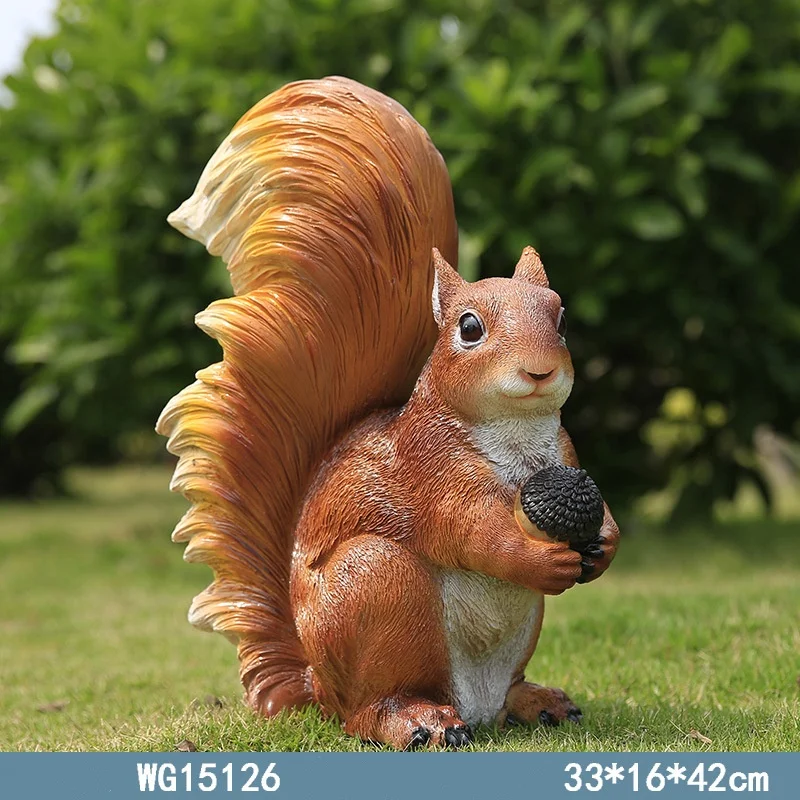 Cute Resin Squirrel Statue Garden Decoration Courtyard Villa Park ...