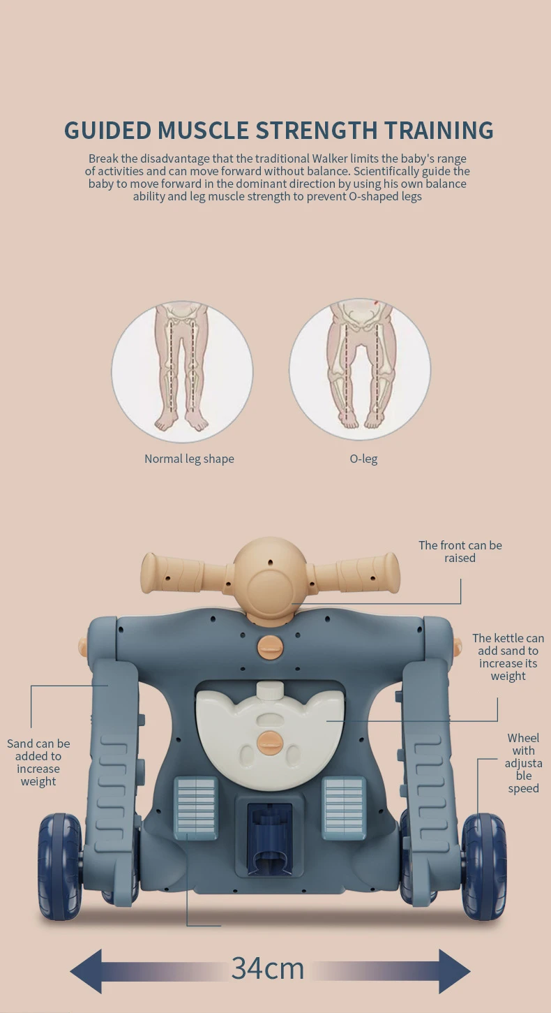 Hot Selling Multi-Function Baby Walker for Kids 2 Colors Available