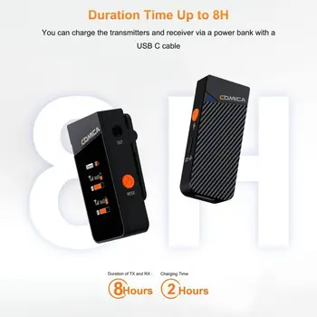 Comica Vimo C1 Wireless Lavalier Microphone, Mini Lapel Mic with Noise Cancellation,Safety Mode,Wireless Microphone for iPhone detail image