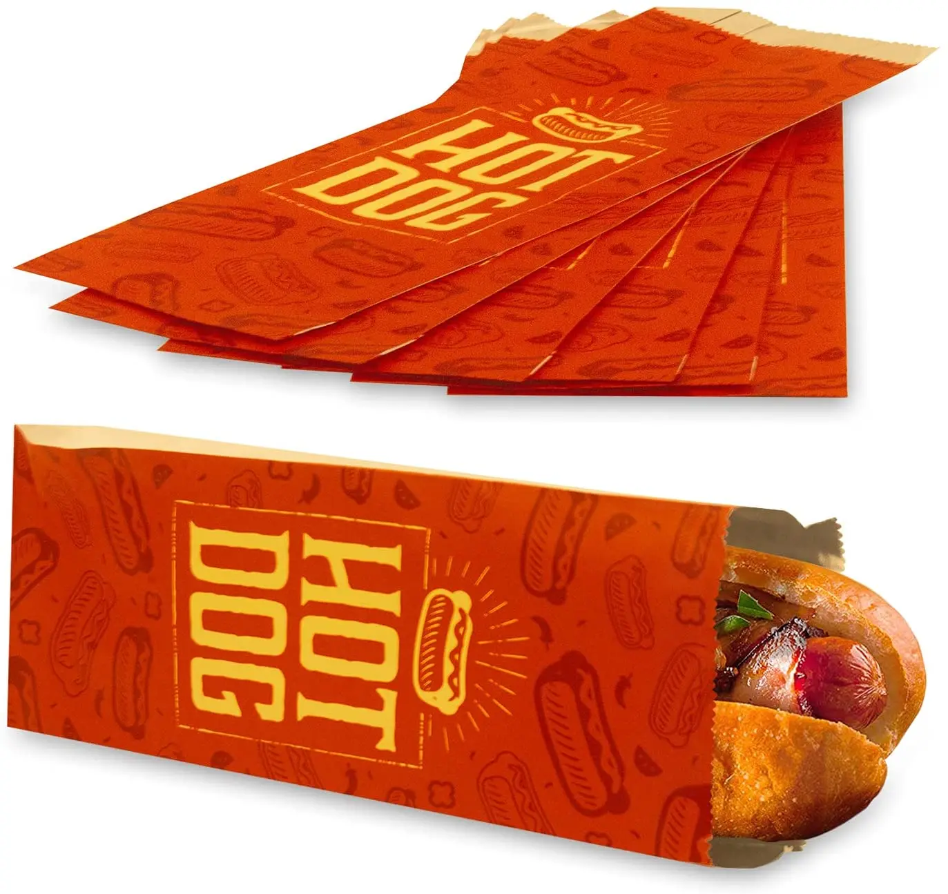 Sac en papier de poulet à hot-dogs personnalisé résistant à l'huile