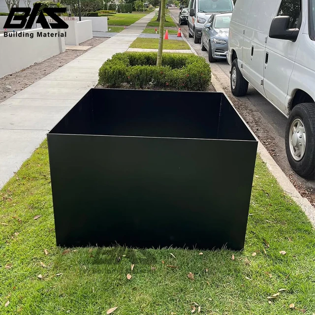 Industrial Style Aluminum Rectangular Planter Pots Home Application Custom Outdoor Flowerpot Artificial Plant Factory Direct