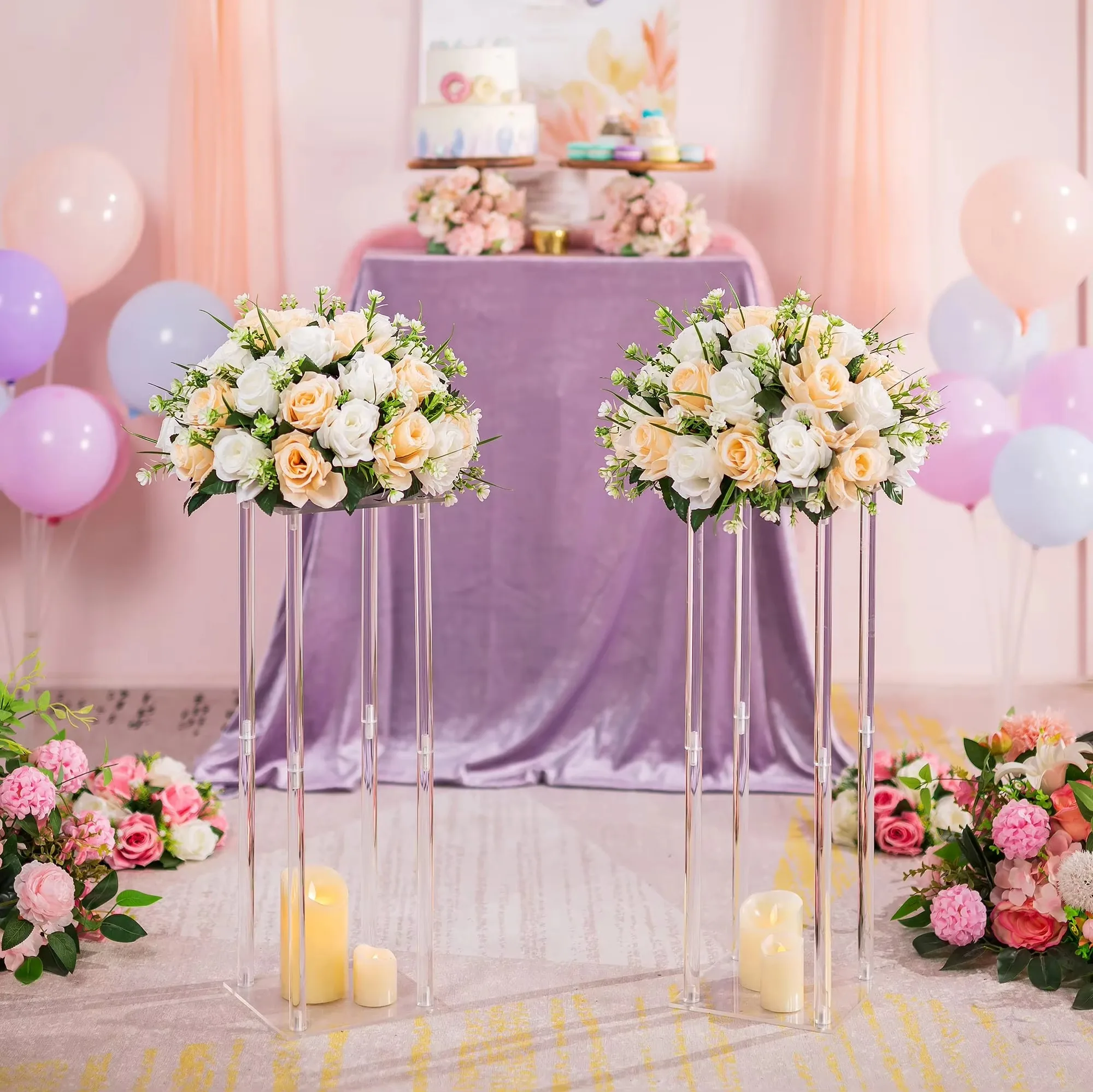Modern Clear Acrylic Crystal Flower Stands Wedding Centerpiece Decorations High Quality Durable Elegant Plug Powered 30x50cm - Image 3