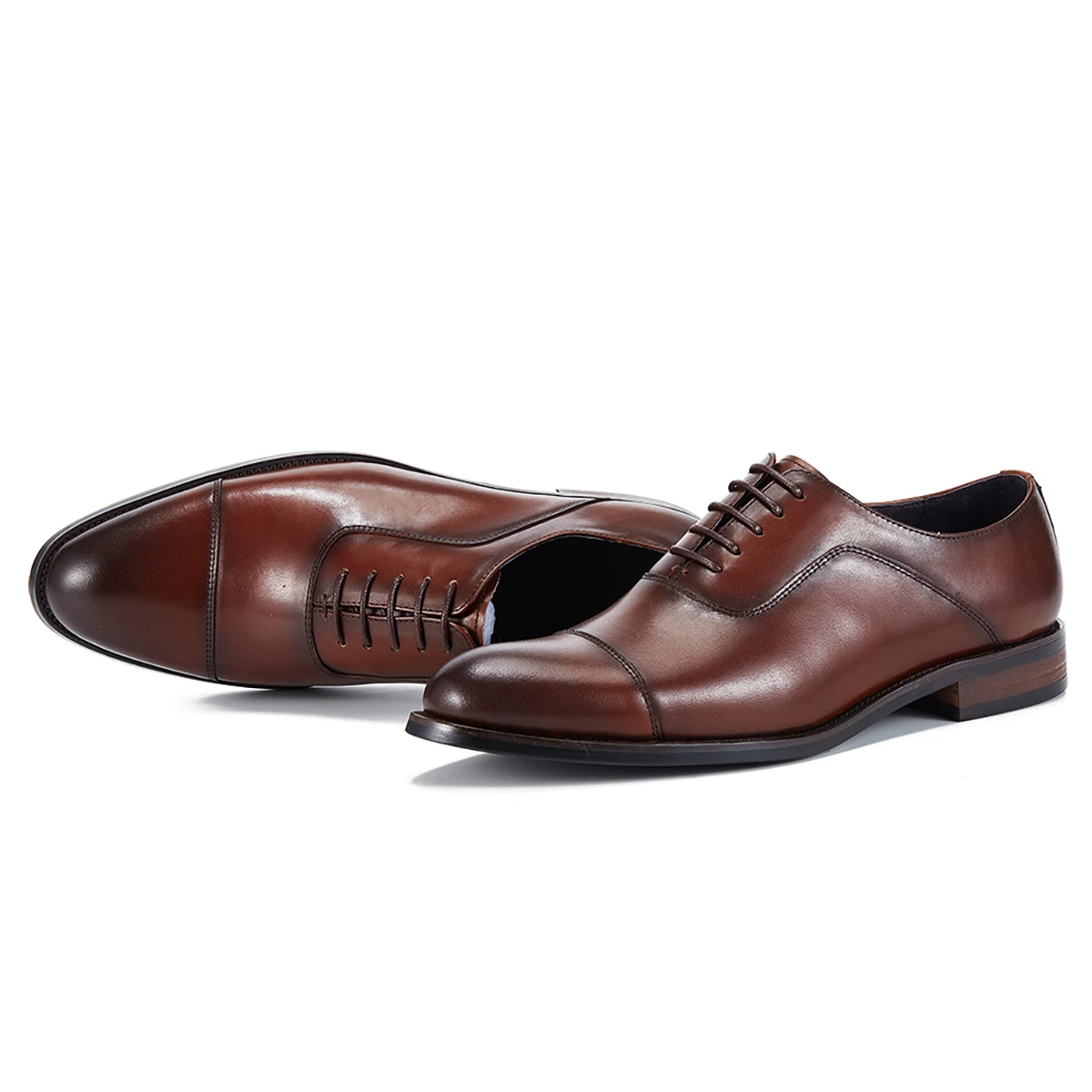 Cheap Black & Brown Genuine Leather Waterproof Oxford Dress Shoes for  Autumn Office & Career  Durable & Elegant Style
