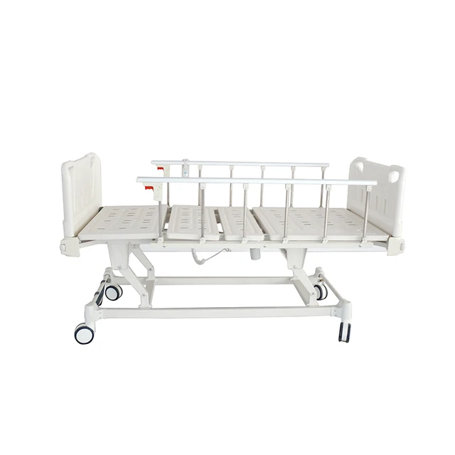 3-Function Electric Adjustable Hospital Bed Medical Equipment With Stainless Steel Guardrails