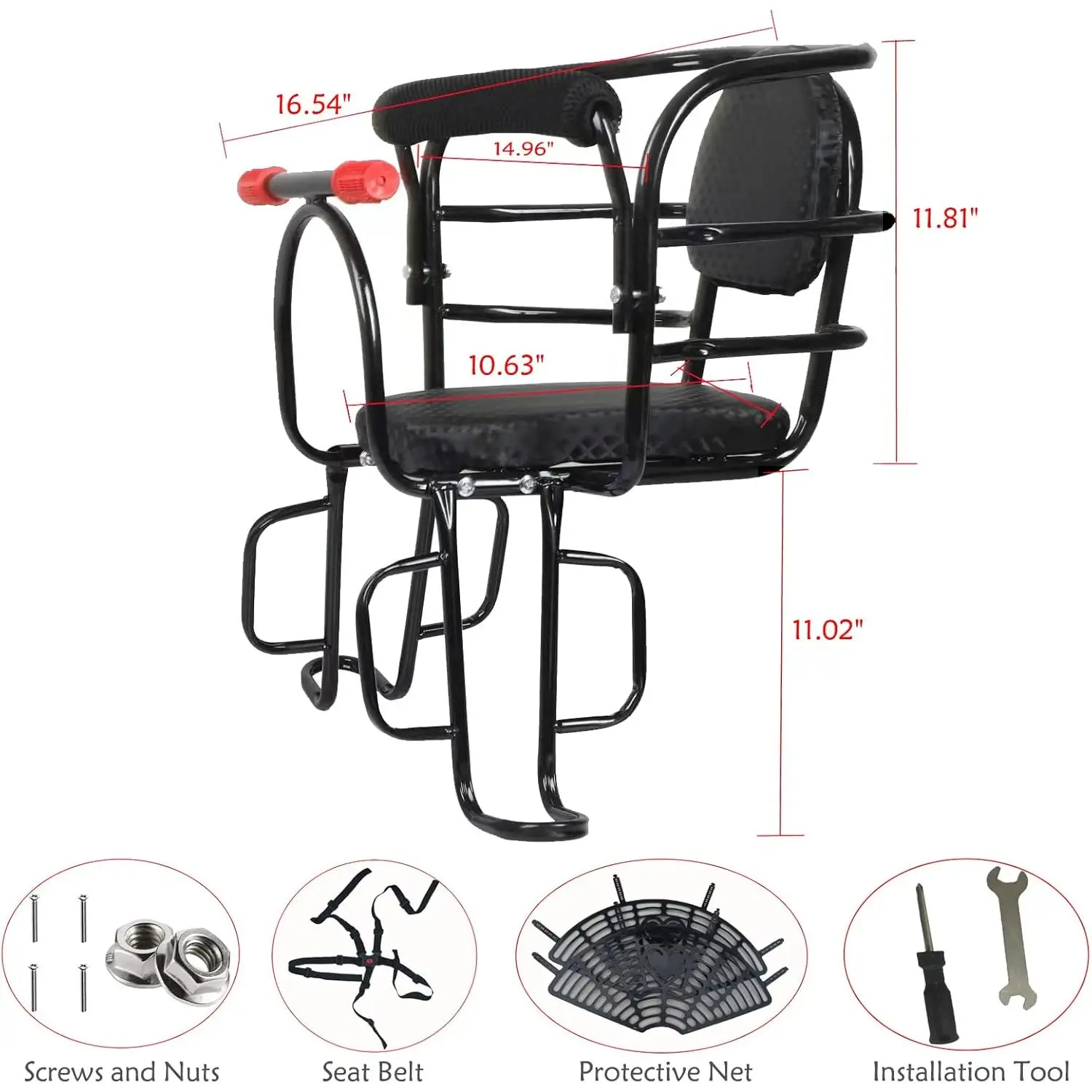 Premium Rear Kid's Bike Seat Secure Attachment for Adults Outdoor Safety for Toddlers and Children - Image 4