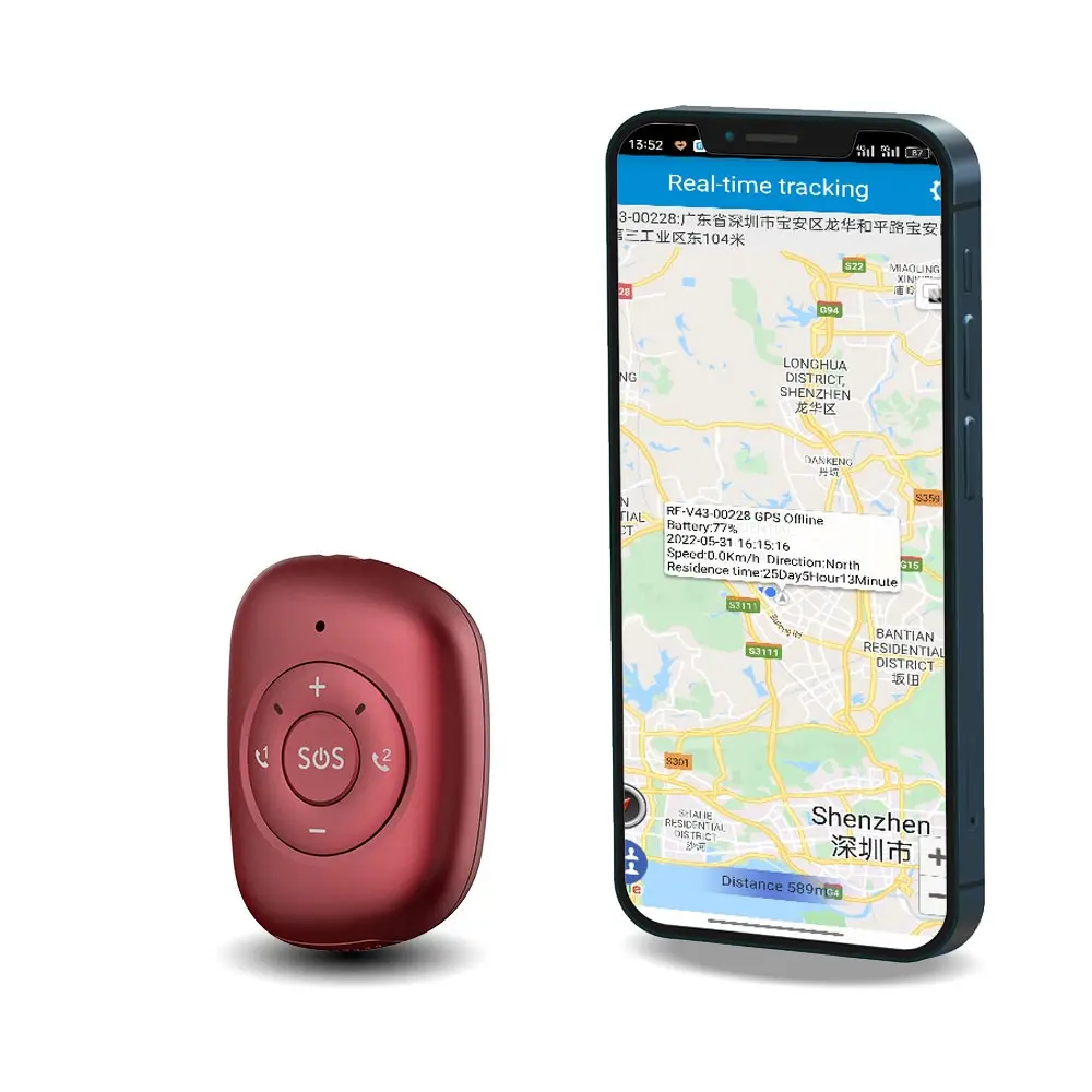 4G GPS SOS Emergency Button GPS Tracker Mini Personal Panic GPS Tracking Device for Kids Children Seniors Elderly People
