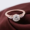 Real solid 14K gold moissanite diamond ring